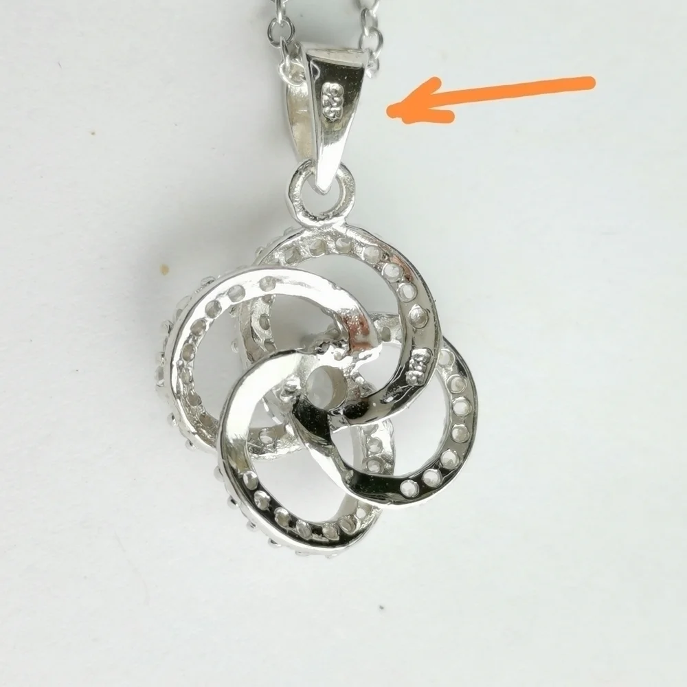 Love Knot CZ sterling silver pendant necklace ๐ - Picture 3 of 6